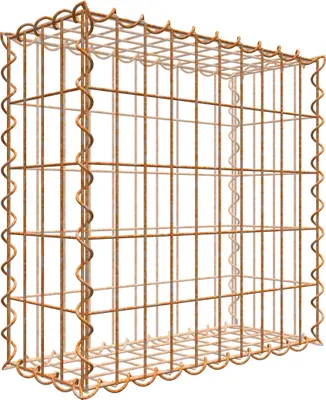 Produktbild von Rostige Gabione 50 cm x 50 cm x 20 cm (L x H x T), Maschenweite 5 cm x 10 cm, Spirale