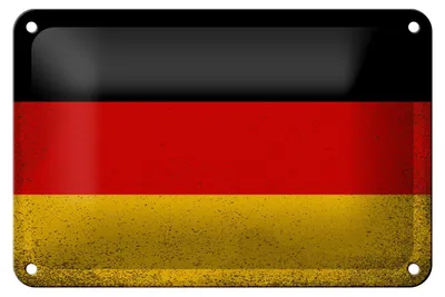 Produktbild von Blechschild Flagge Deutschland 18x12cm Flag Germany Vintage Dekoration