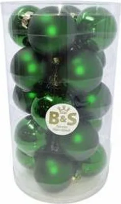 Immagine prodotto di B&S baubles natalizi | verde scuro | 20 pezzi | 10xmatt | 10xshiny | Ø 6 cm | vetro