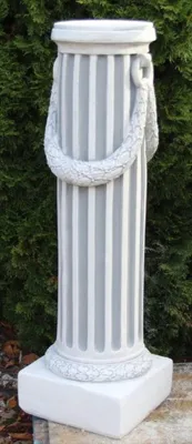 Produktbild von Casa Padrino Barock Säule Weiß / Grau 30 x 30 x H. 116 cm - Prunkvolle Gartensäule im Barockstil - Gartendeko Stein Säule - Barock Garten & Terrassen Deko Accessoires
