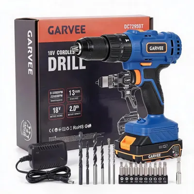Immagine prodotto di Trapano avvitatore a batteria senza spazzole - 18 V - 60 Nm - Mandrino autoserrante da 13 mm - 2 velocità - Senza batteria