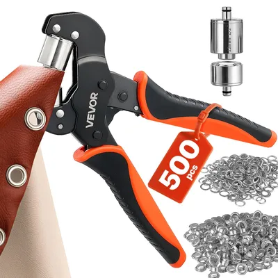 Produktbild von VEVOR Ösenzange Set mit 500 tlg. Ø12mm-Ösen Magnetische Ösenpresse, Ösenstanze aus Stahl mit Magnetkopf Rutschfester Griff Geeignet für Leder Planen Schuhe Bastelarbeiten & Stoff