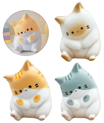 Produktbild von 6 Stück Katzen Squishy Stressball Quetschspielzeug Katze Anti Stress Spielzeug Weiche Slow Rising