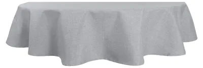Produktbild von Tischdecke oval silber 135x180 cm Leinenoptik Lotuseffekt Tischwäsche Wasserabweisend Tischtuch