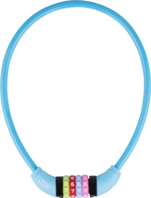 Produktbild von VINZ Baker Zahlenschloss 65 cm | Kinder Fahrradschloss 12 mm dick | Kabelschloss für Kinderfahrräder | Kombinationsschloss für Jungen und Mädchen | Blau