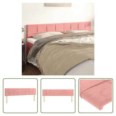 Produktbild von The Living Store Kopfteile 2 Stk. Rosa 100x5x78/88 cm Samt