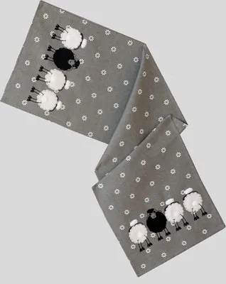 Produktbild von Tischwäsche mit Stickerei schwarzes Schaf 40 x 140 cm