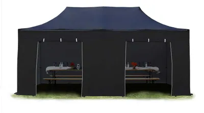 Produktbild von TOOLPORT 3x6m Stahl Faltpavillon, inkl. 4 Seitenteile, schwarz
