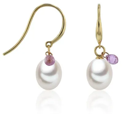Produktbild von Luna-Pearls - 311.2026 - Ohrhänger - Damen - 585GG - Süßwasser-Zuchtperle und Saphir