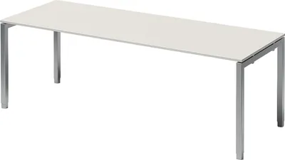 Produktbild von Bisley Cito Schreibtisch U-Gestell verstellbar - Gestell: Silber, Nachbildung: Grauweiß, Größe:  220 x 80 cm