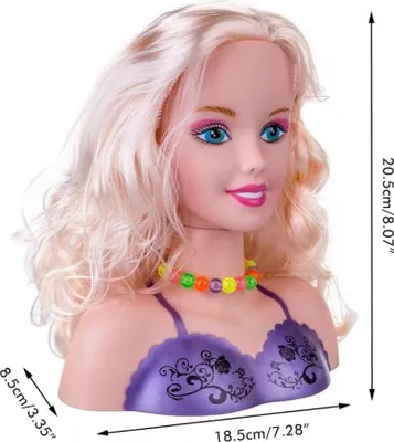 Image de Maquillage Pretend Playset pour enfants Coiffure tête de poupée Coiffure jouet cadeau avec sèche-cheveux enfants filles