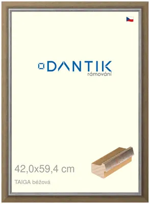 Obrázok produktu pre Rám DANTIK 42x59,4 | TAIGA beige (Plexi Clear)