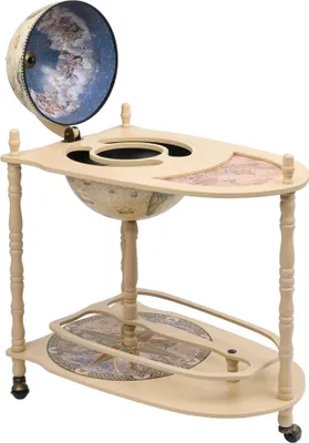Image de The Living Store Table de bar globe en bois d'eucalyptus Vert Autonome