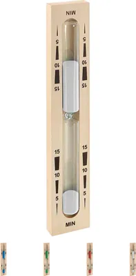 Produktbild von Sauna-Sanduhr aus Holz, Sauna Uhr, Saunazubehör, Zeitanzeige, Eieruhr, Saunauhr