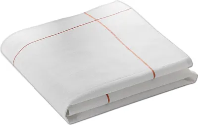 Produktbild von Küchentuch weiß-rot : 50% Leinen 50% Baumwolle 90 g/Stück : weiß / rot
