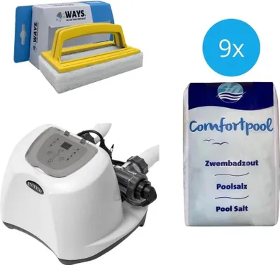Produktbild von Intex - Salzwassersystem 26670GS & Poolsalz 180 kg & WAYS Scheuerbürste