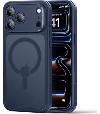 Produktbild von iPhone 17 Pro Max Hülle mit Kamerasteuerung, MagSafe kompatibel, Militärschutz, Matt Blau