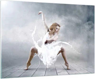 Produktbild von Bilder auf glas - Frau Tänzerin Ballett - 100x70cm - Glasbilder - Wandbilder - Kunstdruck - zum Aufhängen bereit - Wanddekoration aus Glas - Glas Bilder - Wandbild auf Glas - GAA100x70-2665