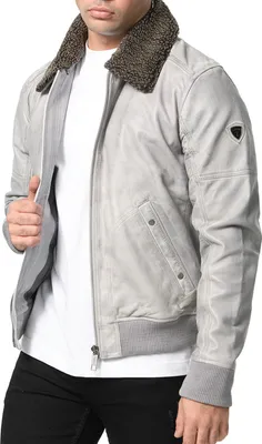 Produktbild von Tazzio Herren Lederjacke A801 (Grau-Crust, 3XL)