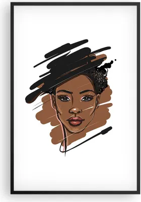 Produktbild von Gerahmtes Poster - Schwarzer Rahmen - Afrikanisch Modern Porträt - 61x91,5 cm - Wand Bild - Wanddeko - Wandbilder - Kunstposter - Wandposter - Bilderrahmen - Bilder - Kunstdruck - P2BPA61x91-4646