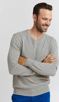 Produktbild von FQ1924 FQFynjard Herren Strickpullover Feinstrick Pullover aus 100% Baumwolle