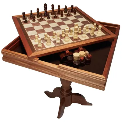 Produktbild von VEVOR 3-IN-1 Schach Dame Backgammon Tischset, 18 Zoll Premium Holz Schachtisch, Deluxe Kombinationsspiel Tischmöbel Set, Schachspiel Brettspiel Geschenk für Familienspiele