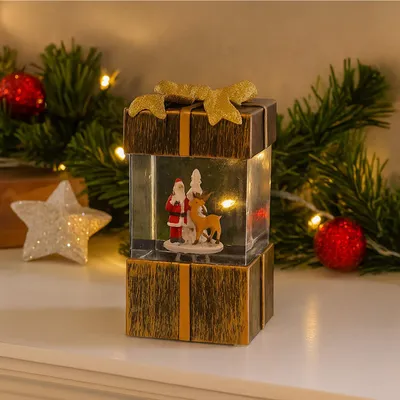 Produktbild von LED Geschenkbox mit Weihnachtsmann SIGRO