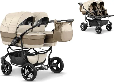 Produktbild von Zwillingskinderwagen 2 in 1 Twin Star inkl. Sportsitze - 10 Teile -  in 16 Farben