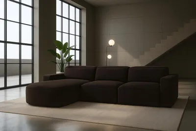Produktbild von Kaiser Möbel Ecksofa Cursal Round L-Form, Stoff Poso, Braun, Links