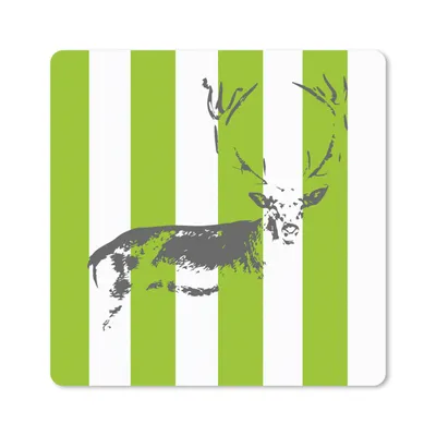Produktbild von MuchoWow® Mauspad Mousepad Muster - Hirsche - Streifen 30x30 cm - Mousepads - Maus Mat - Pad - Mausunterlage - Gaming