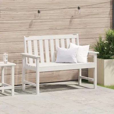 Produktbild von Gartenbank Weiß 120 cm HDPE, Gartenstühle DesignMöbel Neu
