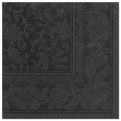Produktbild von Servietten "ROYAL Collection" 1/4-Falz 40 cm x 40 cm schwarz "Ornaments"