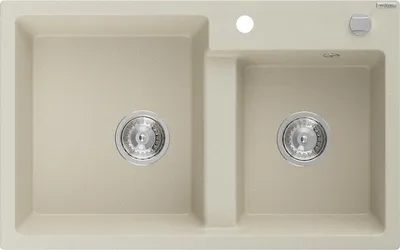 Image de Mexen Tomas Évier en granit 2 cuves 800 x 500 mm, Beige, Siphon Chrome - 6516802000-69