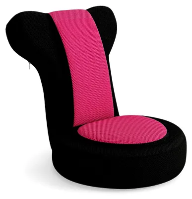Produktbild von Bodenstuhl mit verstellbarer Kopfstütze und Rückenlehne, klappbarer Bodensessel mit Schlaffunktion und Liegefunktion, Meditationsstuhl für das Wohnzimmer (Rosa)