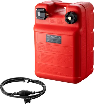 Productafbeelding van Brandstoftank voor boten, 24 liter, draagbare tank voor boten met buitenboordmotor, kunststof brandstoftank voor marineboten, inclusief slang, gemakkelijk te dragen, geschikt voor jachten, vissersboten en boten met een open dek, kleur: rood