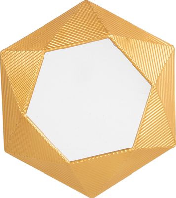 BELIANI Wandspiegel Gold 60 x 51 cm Sechseckig Untypische Form Vintage Modern