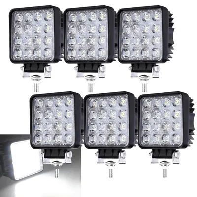 Obrázek produktu pro karpal LED pracovní světlo 48W pomocný světlomet 4320LM 12V pracovní světlo do auta Offroad reflektor Vodotěsné pracovní světlo IP67 (6ks)
