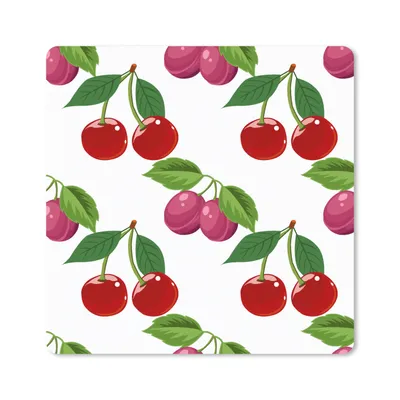 Produktbild von MuchoWow® Mauspad Mousepad Kirschen - Muster - Obst 20x20 cm - Mousepads - Maus Mat - Pad - Mausunterlage - Desk Mat - Bureauartikeln