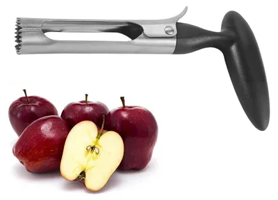 Apfelausstecher Fruchtentkerner, schwarz, Edelstahl 430