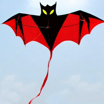 Produktbild von Fledermaus Drachen Einleiner Drachen für Kinder ab 3 Jahren - inklusiv Drachenschnur und langem Drachenschwanz