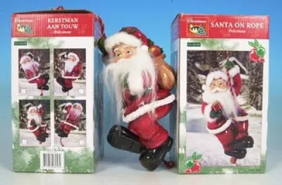Produktbild von Weihnachtsmann Santaclaus am Seil, 25 cm, aus Polyresin