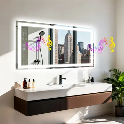 Obrázek produktu pro LED zrcadlo do koupelny - Zrcadlo - Nástěnné zrcadlo do koupelny - Zrcadlo na líčení - Zrcadlo s osvětlením - 120x70 cm