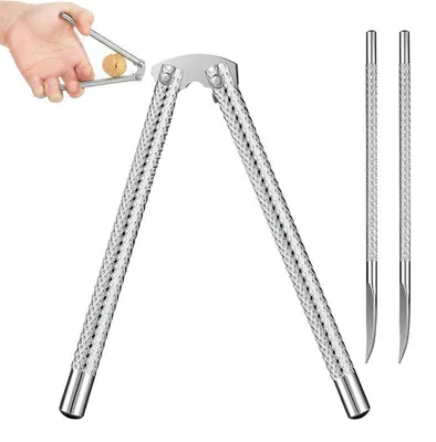 Produktbild von 2er-Set 2-in-1 Nussknacker & Hummerknacker, Zinklegierung Nussknacker, spülmaschinenfest – Nussknacker Set & Meeresfrüchte Werkzeug mit Picks