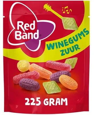 Produktbild von Red Band Winegums Sauer 235g – Fruchtig-saure vegane Weingummi-Mischung