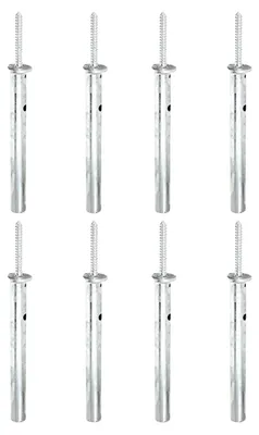 Zdjęcie produktu dla Alberts 8 x wsporniki słupków, do zabetonowania, długość śruby 120 mm, rura Ø 42 mm, ocynkowana ogniowo