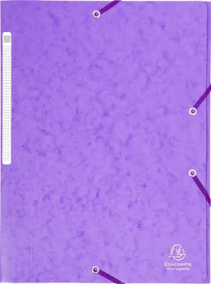 Produktbild von Exacompta 25x Sammelmappe +Gummizug 3 Klappen Karton 425g A4 MAXI Violett 17115H
