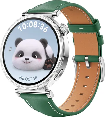 Immagine prodotto di Per Huawei Watch GT 5 41mm Ladies cinturino in pelle di ricambio con fibbia d'argento verde