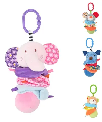 Produktbild von Lorelli Baby Plüschtier, Vibration, C-Ring, Faltenzonen, Greifling, Spielbogen rosa