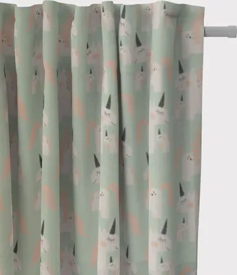 Produktbild von SCHÖNER LEBEN. Kinderzimmer-Vorhang Einhörner mint weiß rosa 245cm oder Wunschlänge Aufhängung Smok-Schlaufenband