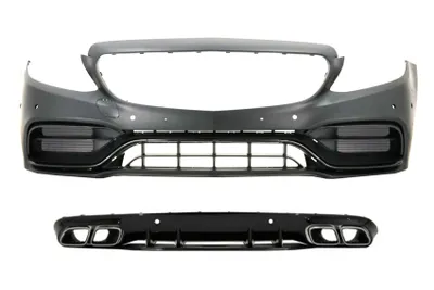 Zdjęcie produktu dla Dyfuzor przedniego zderzaka do Mercedes C-Class A205 C205 2014-2019 C63 Look chrom